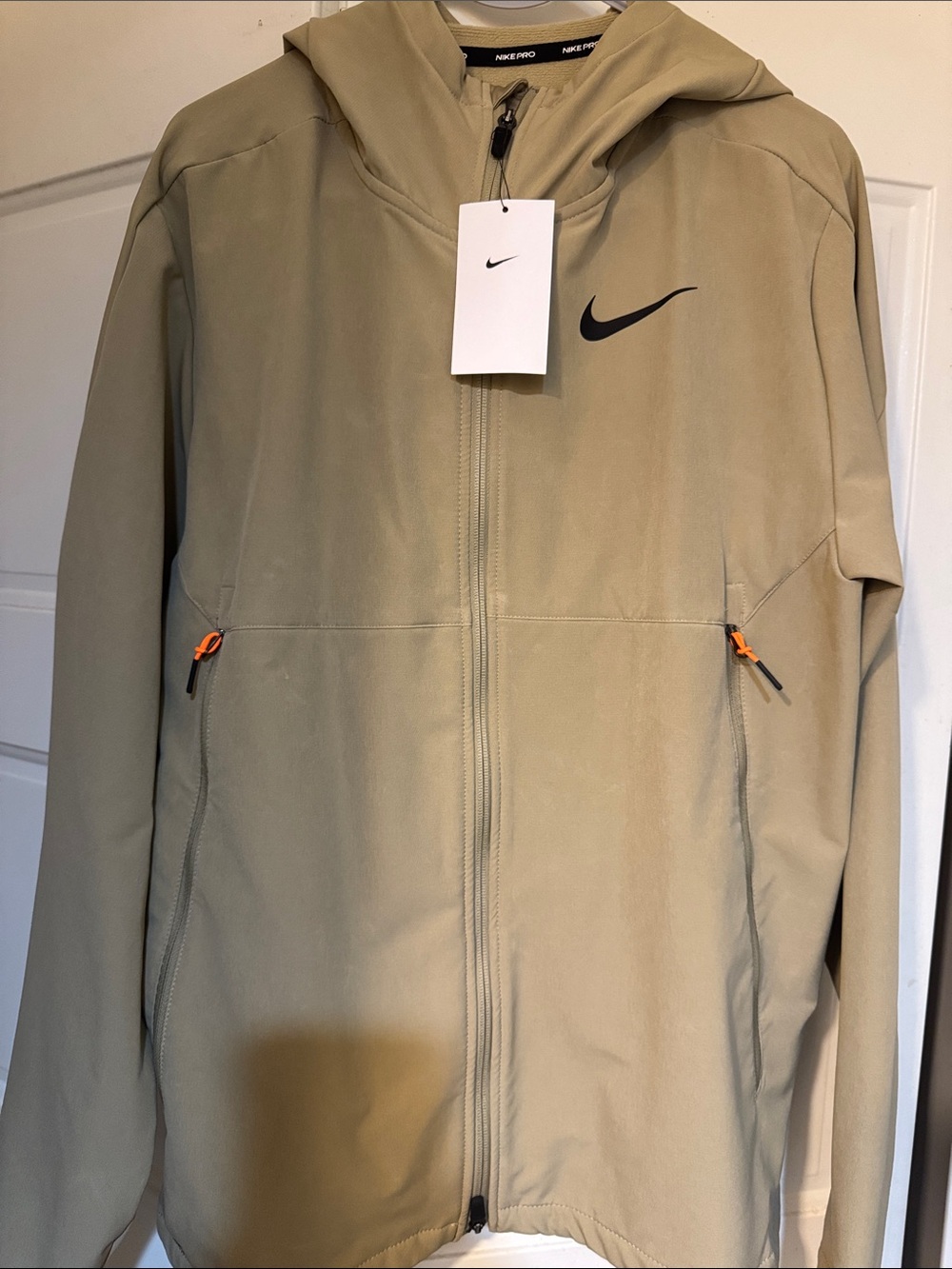 Nike Tan Hooded Full-Zip Performance Jacket